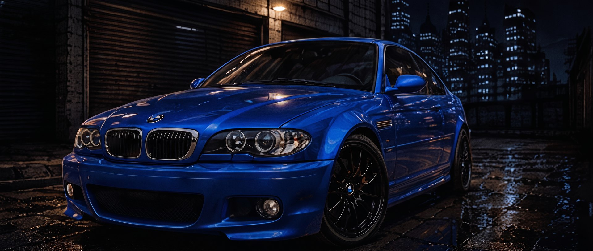 Закрите відео із синім BMW